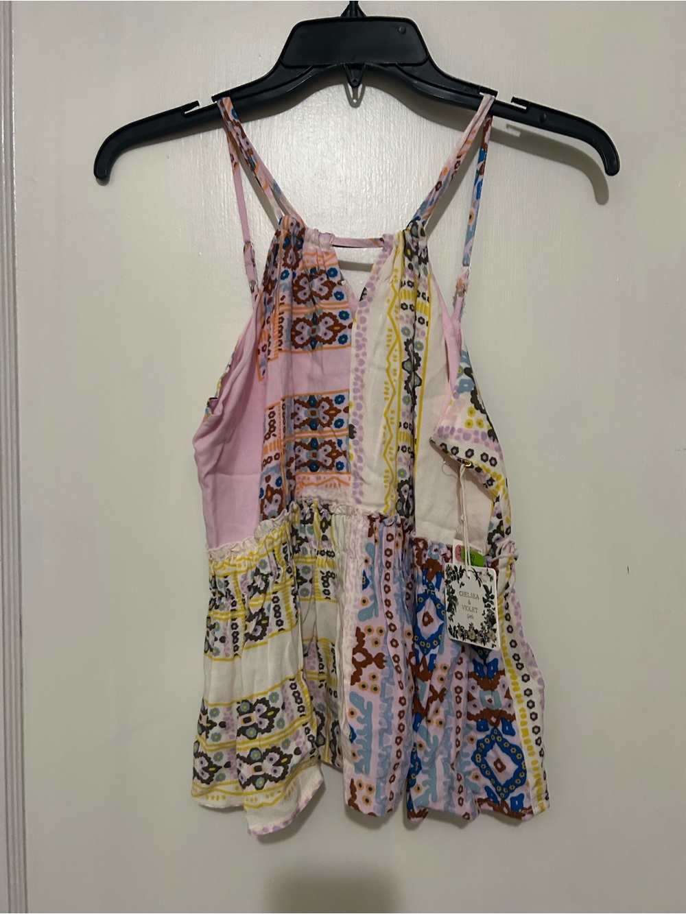 Chelsea & Violet Girls Pink Multi-Color Patchwork Tank Top